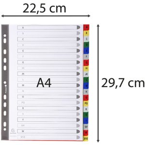 Register of proof colored printed with alphabet