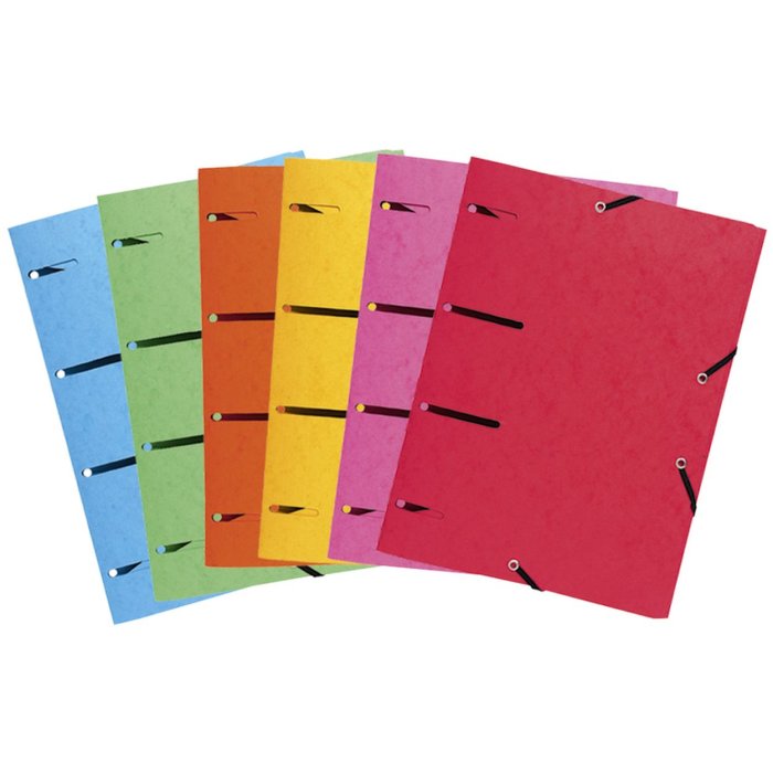 Exacompta folder with 3 flaps and elastic band A4 colours assorted