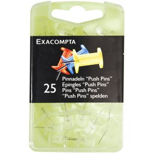 pushpins blister pack 25 pieces crystal 7 mm