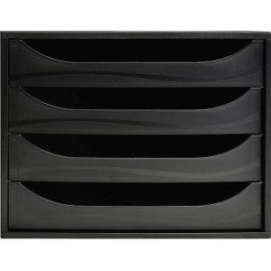 ECOBOX drawer box with 4 drawers - black