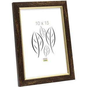 plastic frame S46A black with gold 10x15 cm