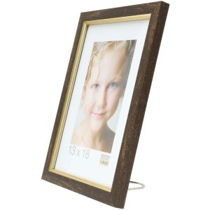 plastic frame S46A black with gold 13x18 cm