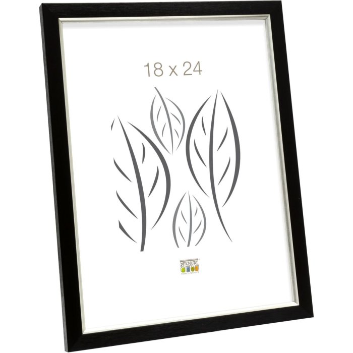 plastic frame S46A black with silver 30x40 cm