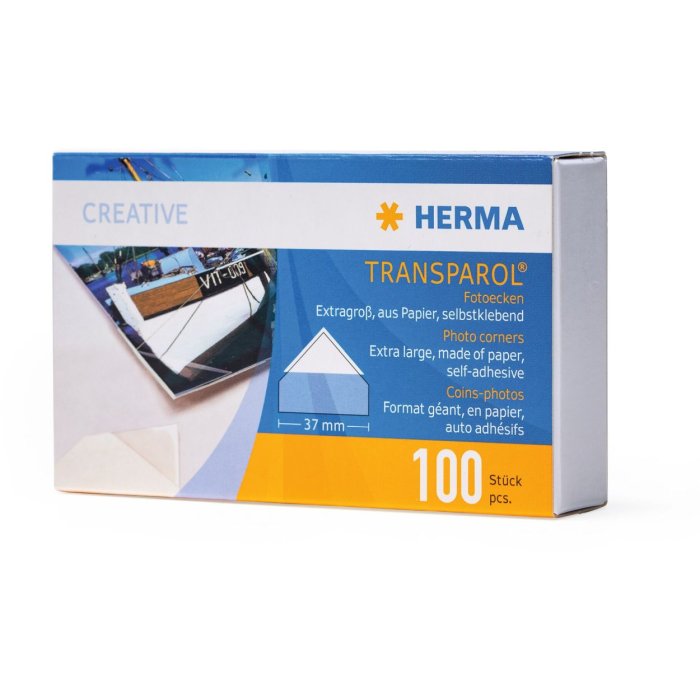 HERMA Photo corners Transparol extra large 100 pieces self-adhesive