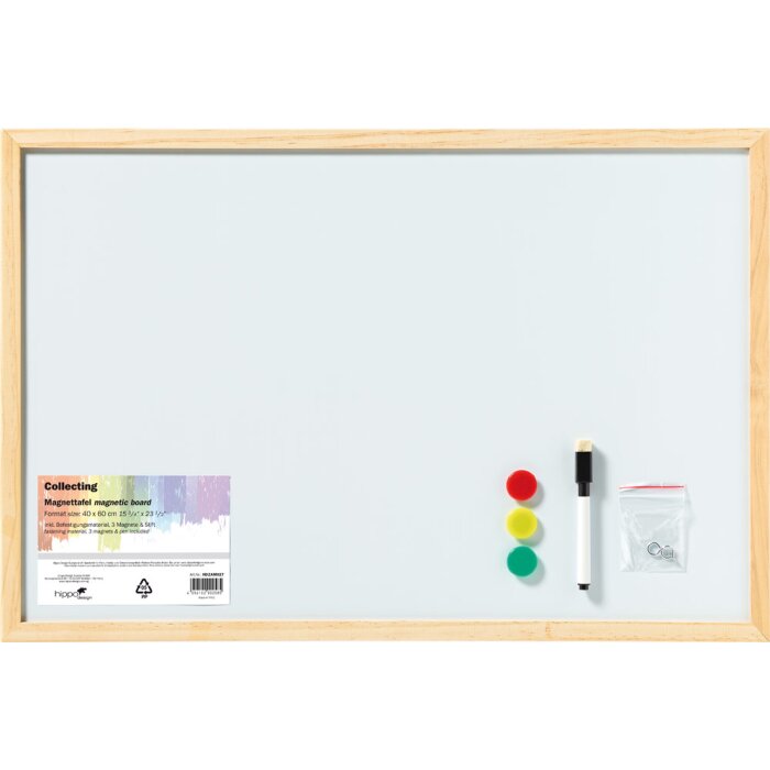 Magnetic board 40x60 cm with pin and magnets