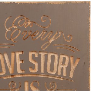 Text plate Lovestory in grey/natural - 5H0289 Clayre Eef