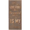 Text plate Lovestory in grey/natural - 5H0289 Clayre Eef