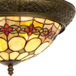 Tiffany ceiling lamp Ø 38x19 cm colourful/yellow