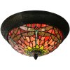 Tiffany ceiling lamp Ø 38x19 cm colourful/orange