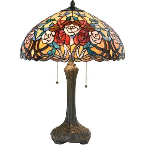 Tiffany table lamp Ø 46x64 cm colourful/red