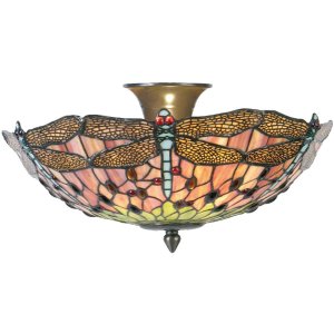 Tiffany ceiling lamp Ø 40x23 cm colourful/violett