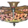 Tiffany ceiling lamp Ø 40x23 cm colourful/violett