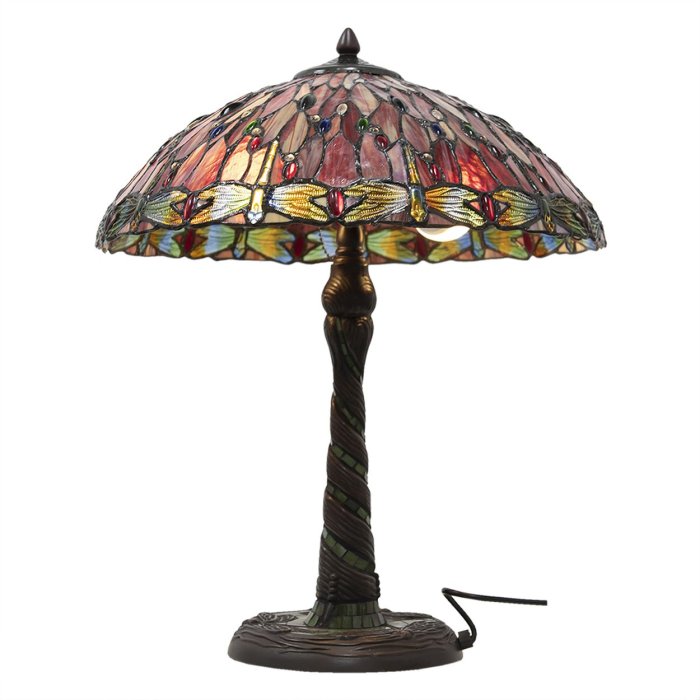 Tiffany table lamp Ø 45x56 cm colourful/red