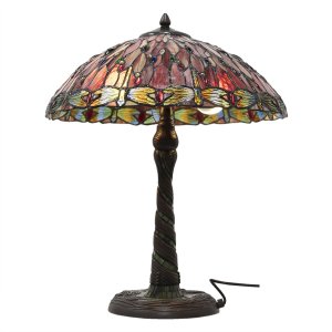 Tiffany table lamp Ø 45x56 cm colourful/red