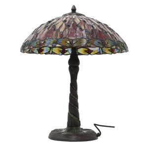 Tiffany table lamp Ø 45x56 cm colourful/red