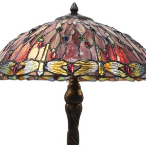 Tiffany table lamp Ø 45x56 cm colourful/red