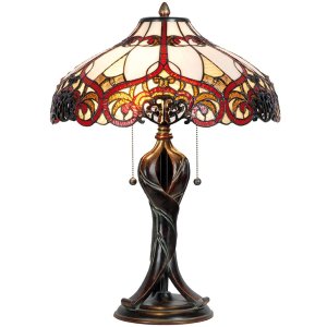 Tiffany table lamp Ø 41x56 cm colourful/red