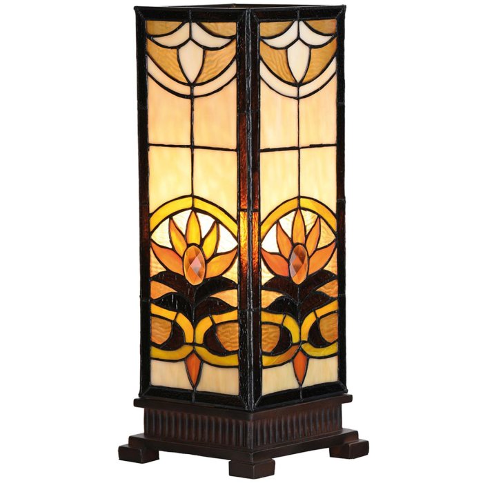 Tiffany table lamp 18x45 cm colourful/brown