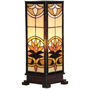 Tiffany table lamp 18x45 cm colourful/brown