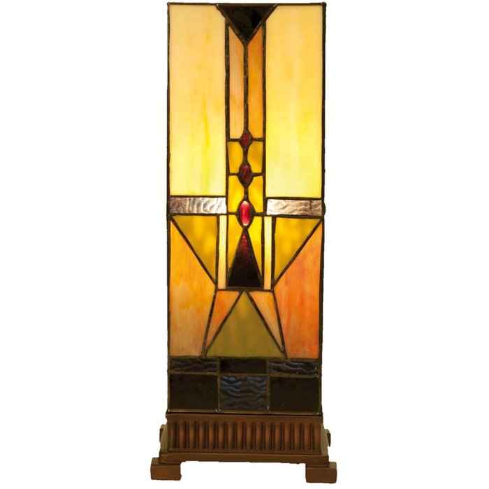 Tiffany table lamp 18x45 cm colourful/brown