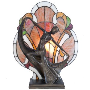 Tiffany table lamp 35x15x44 cm colourful/brown