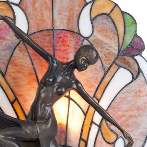 Tiffany table lamp 35x15x44 cm colourful/brown