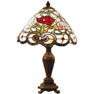 Tiffany table lamp Ø 32x47 cm colourful/red