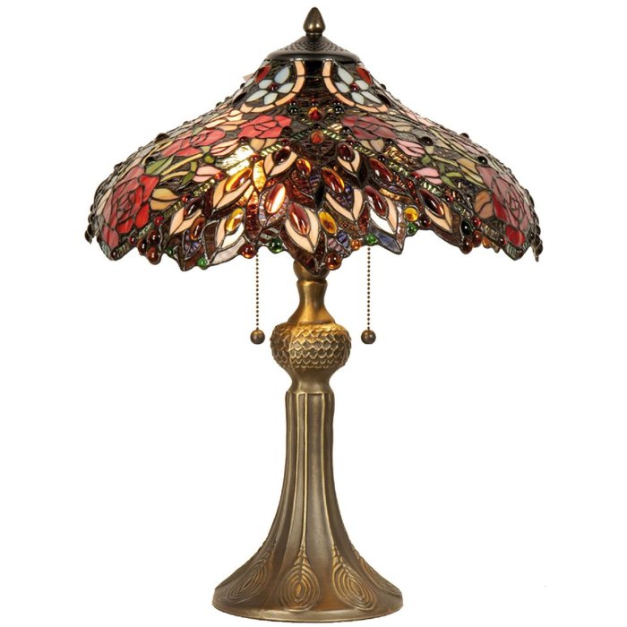 Tiffany table lamp Ø 43x58 cm colourful/red