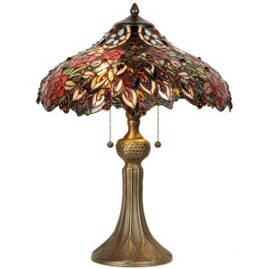 Tiffany table lamp Ø 43x58 cm colourful/red