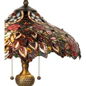 Tiffany table lamp Ø 43x58 cm colourful/red