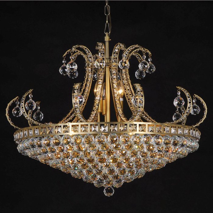 Chandelier Ø 80 cm in transparent-gold - 5LL-CR29 Clayre Eef