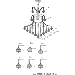 Chandelier Ø 50 cm in transparent - 5LL-CR31 Clayre Eef