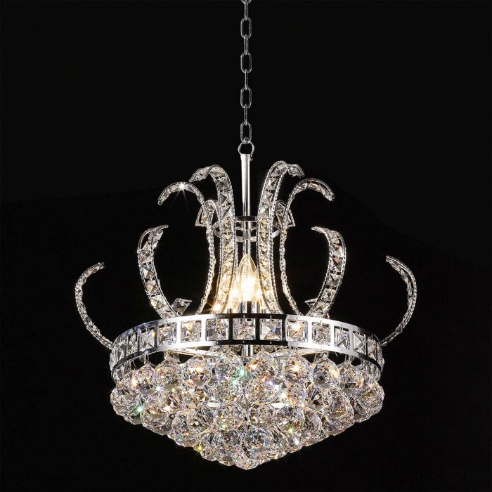 Chandelier Ø 50 cm in silver-transparent - 5LL-CR34 Clayre Eef