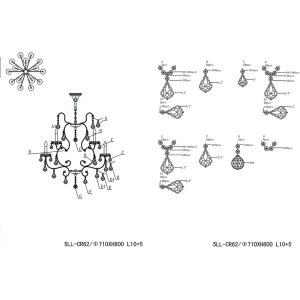 Chandelier Ø 71 cm in transparent - 5LL-CR62 Clayre Eef