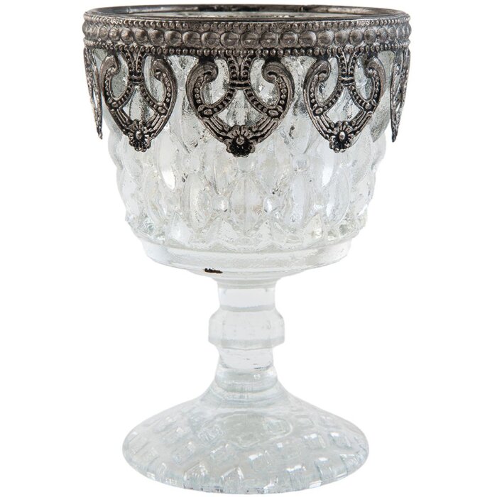 Tealight holder MIDDLE - 8x11 cm silver