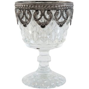 Tealight holder MIDDLE - 8x11 cm silver