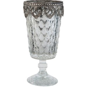 Tealight holder MIDDLE - 8x16 cm silver