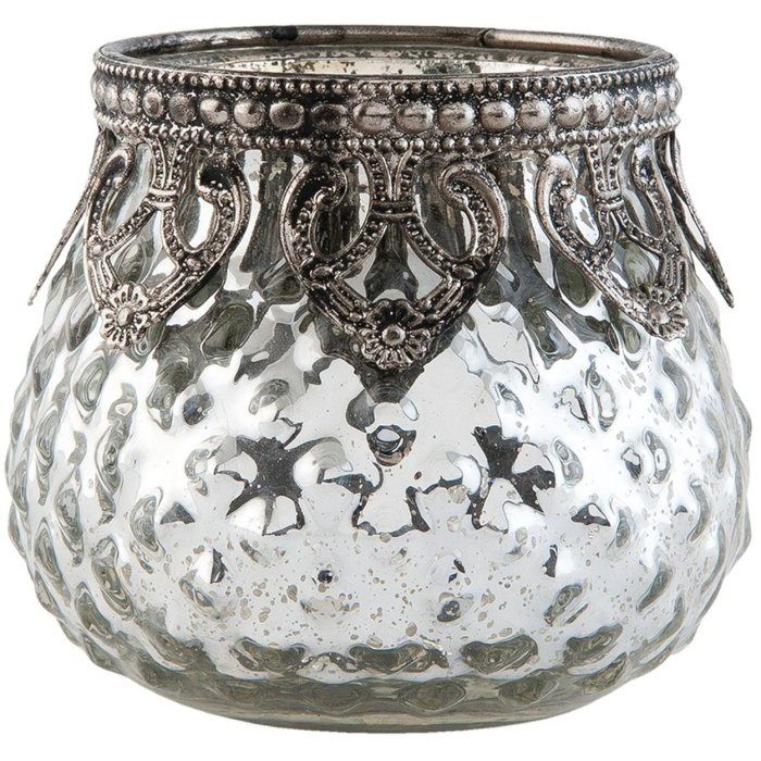 Tealight holder MIDDLE - 8x7 cm silver