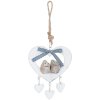 decoration hanger Heart - 6H0981 Clayre Eef white/blue