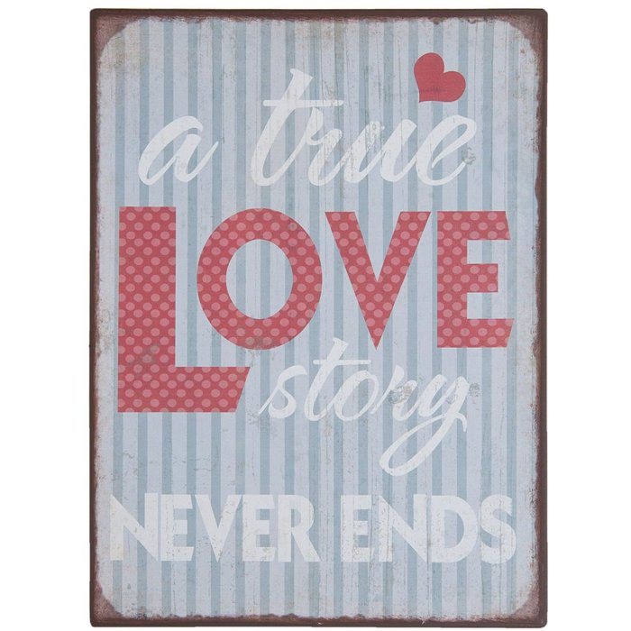 Text plate True Love in colourful - 6Y1915 Clayre Eef