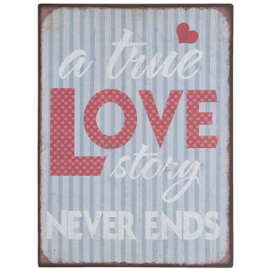 Text plate True Love in colourful - 6Y1915 Clayre Eef