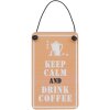 tin-plate sign COFFEE 5x8 cm - brown