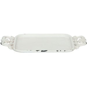 tray ANTIQUE 16x8 cm antique white