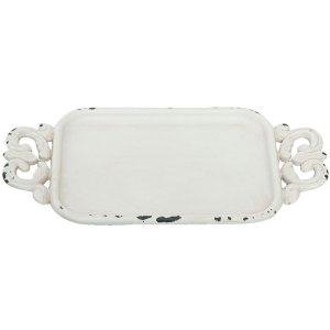 tray ANTIQUE 16x8 cm antique white