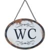 tin-plate sign WC 17x13 cm - white