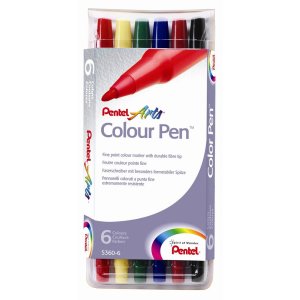 Pentel Colour Pen Set of 6 assorted 0.6 mm