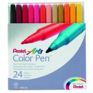 Set of 24 Color Pen Fiber Pens 0.6 mm