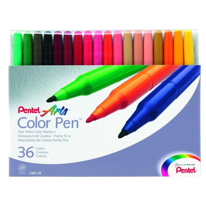 Set of 36 Color Pen Fiber Pens 0.6 mm