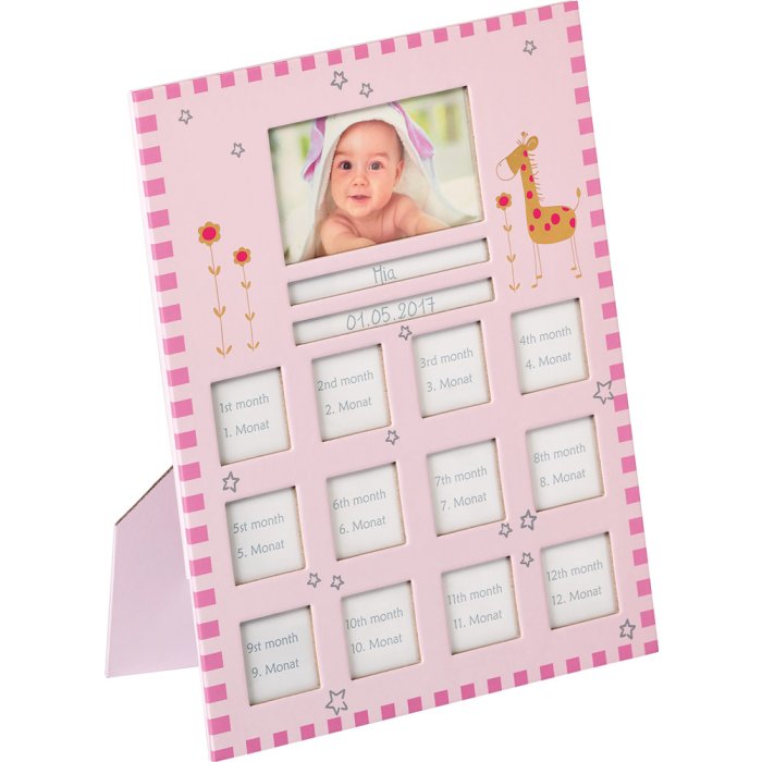 Baby Animal baby frame, pink, 22x28 cm