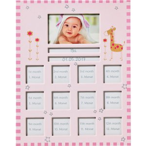 Baby Animal baby frame, pink, 22x28 cm